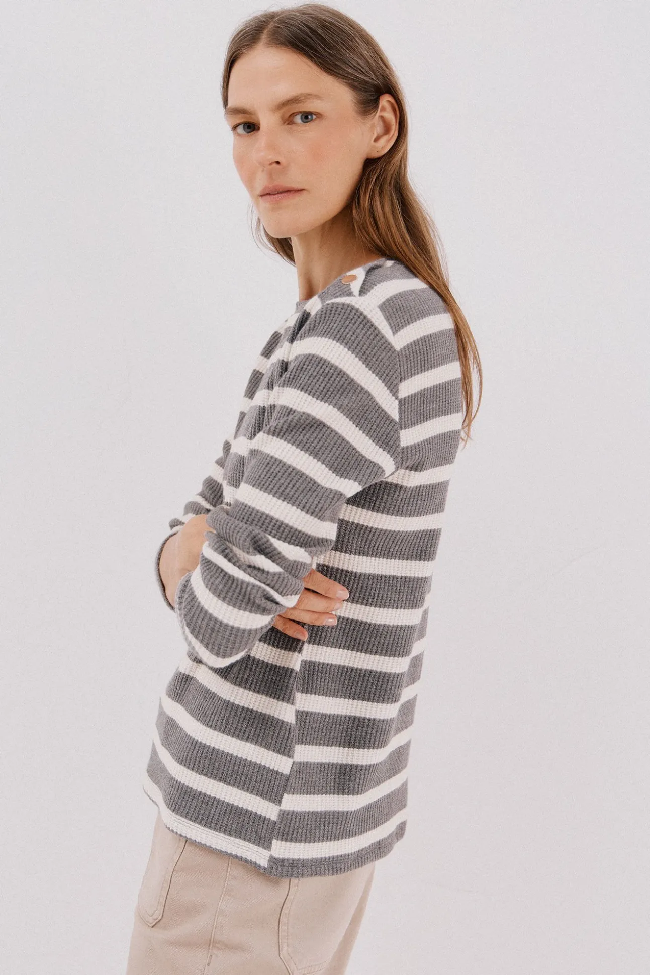 Sudadera estructura rayas