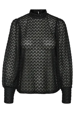 Top de encaje cuello cerrado