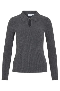 Top de manga larga con cuello polo