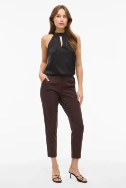 Top satinado cuello halter