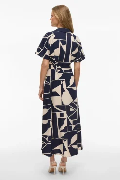 Vestido camisero anudado midi