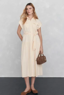 Vestido camisero sin mangas largo midi