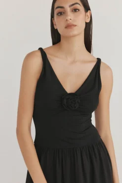 Vestido combinado flor