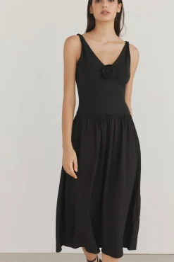 Vestido combinado flor