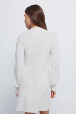 Vestido corto punto cable knit