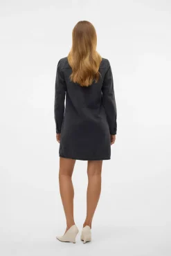 Vestido corto vaquero manga larga
