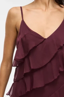 Vestido de fiesta midi con volantes