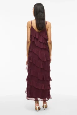 Vestido de fiesta midi con volantes