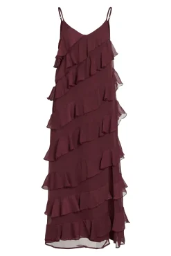 Vestido de fiesta midi con volantes