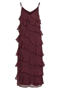 Vestido de fiesta midi con volantes