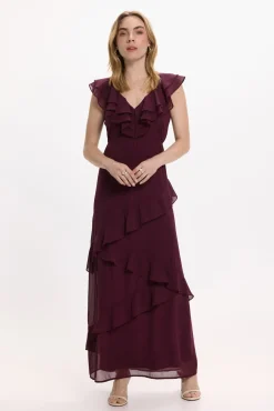 Vestido de gasa midi de fiesta
