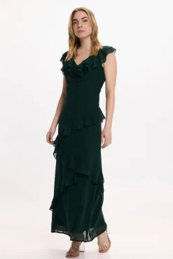 Vestido de gasa midi de fiesta