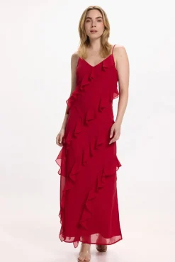 Vestido de gasa midi de fiesta