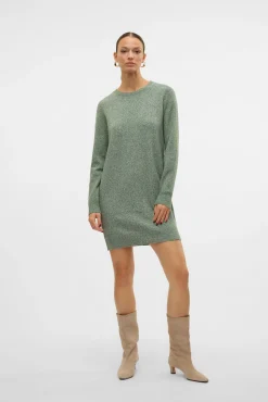 Vestido de punto con cuello redondo