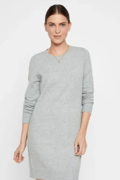 Vestido de punto con cuello redondo