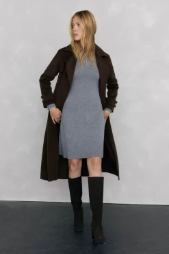 Vestido de punto costura central lana
