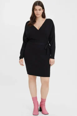 Vestido de punto cruzado talla grande