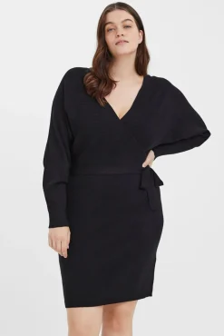 Vestido de punto cruzado talla grande