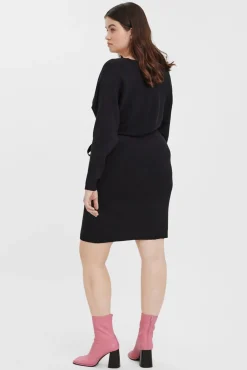 Vestido de punto cruzado talla grande