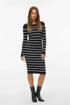 Vestido de punto midi de manga larga