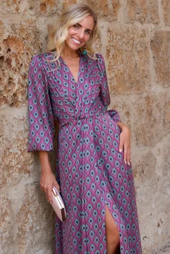 Vestido estampado Berenjena