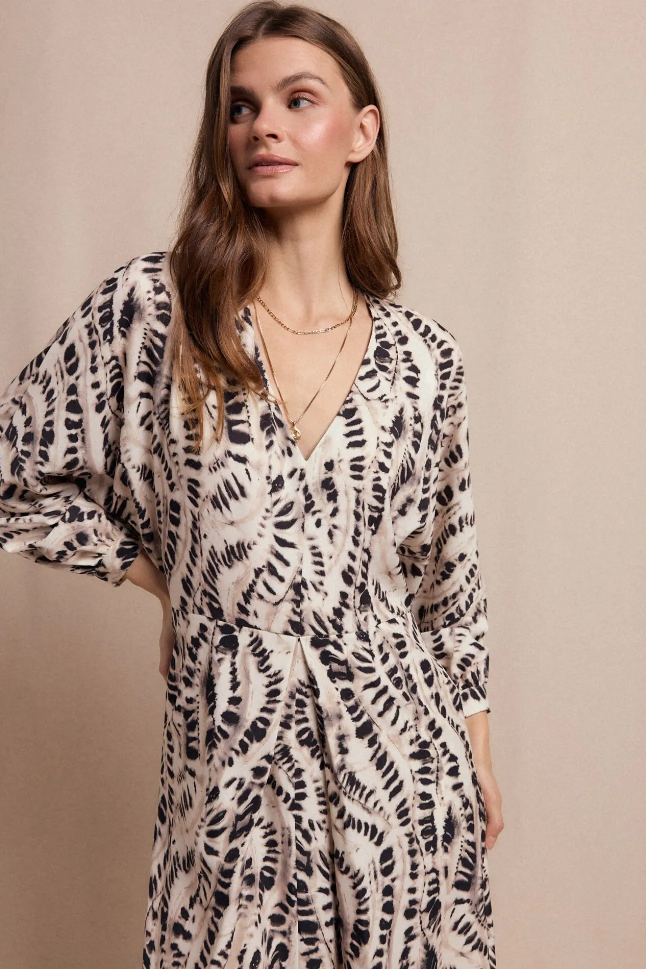 Vestido estampado pliegue