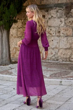 Vestido largo Berenjena