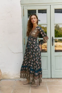 Vestido largo Sabrina estampado monarch