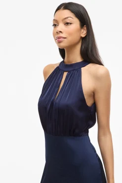 Vestido largo satinado de fiesta