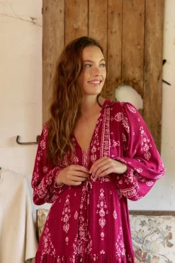 Vestido largo Teresa estampado Rhubarb