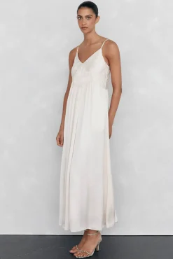 Vestido lencero detalle frunces