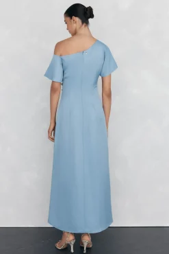 Vestido midi asimétrico aplique