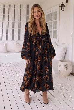 Vestido midi Boheme estampado milan