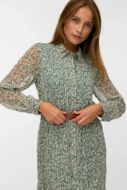 Vestido midi de gasa