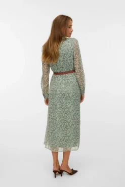 Vestido midi de gasa