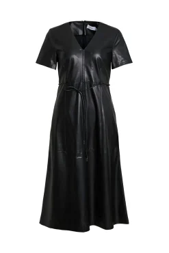Vestido midi de polipiel