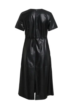 Vestido midi de polipiel