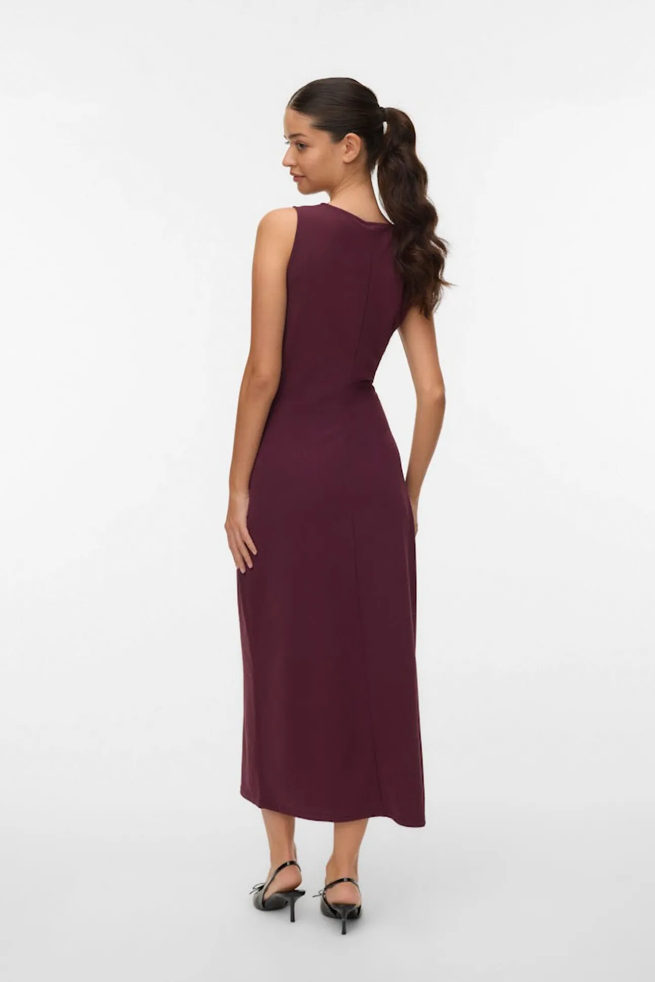 Vestido midi detalle hebilla