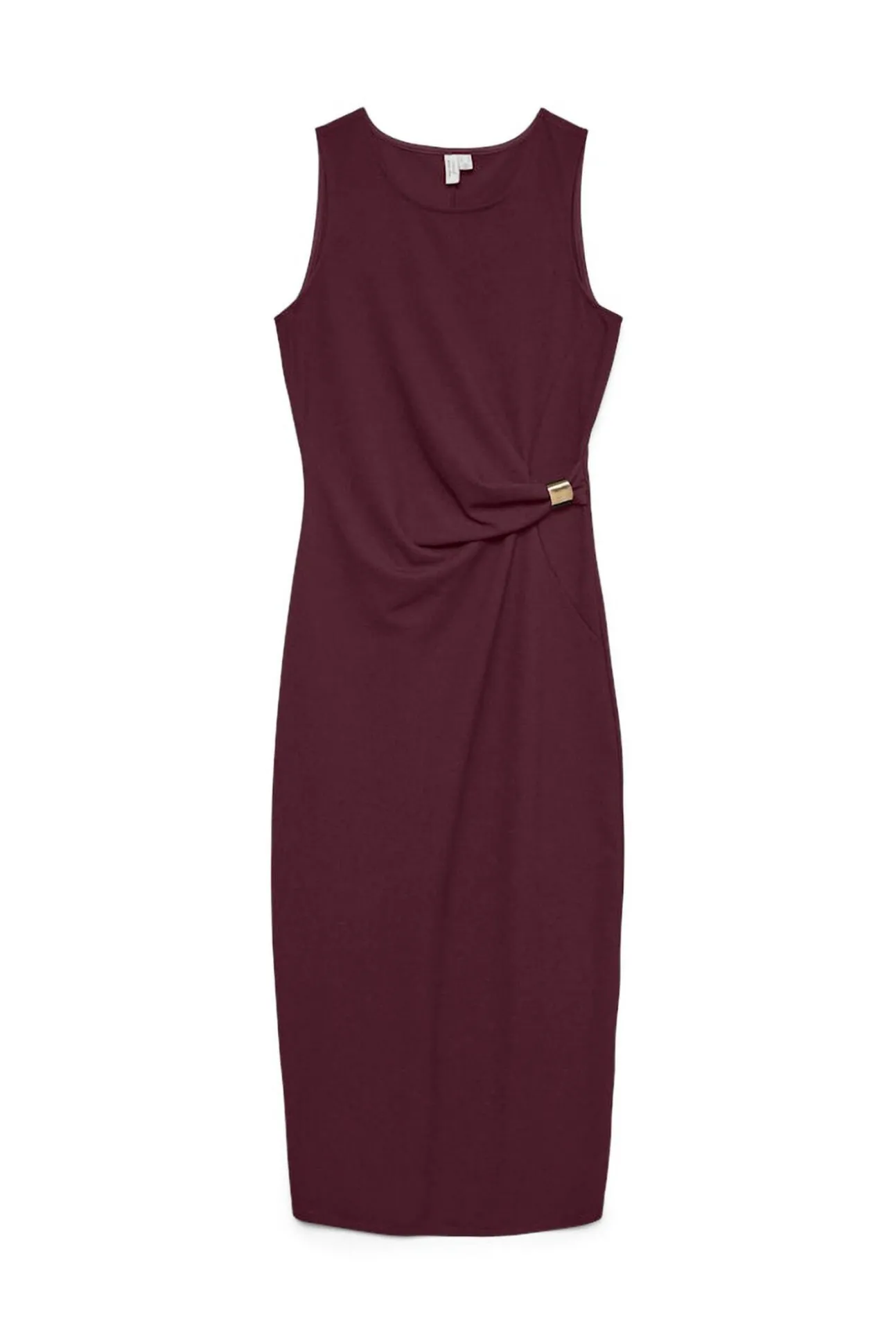 Vestido midi detalle hebilla
