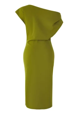 Vestido midi fruncido