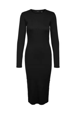 Vestido midi manga larga