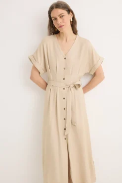 Vestido midi pliegues