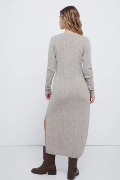 Vestido midi punto pointelle