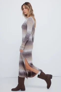 Vestido midi punto space dye
