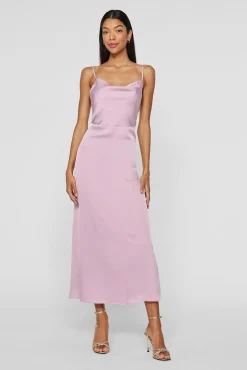 Vestido midi satinado