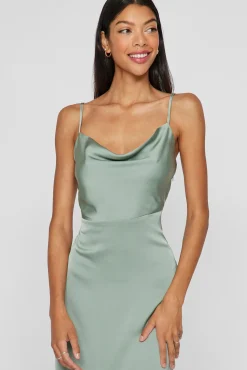 Vestido midi satinado