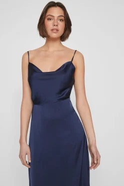 Vestido midi satinado