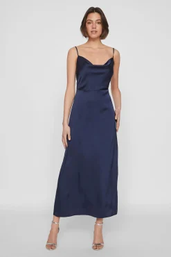 Vestido midi satinado