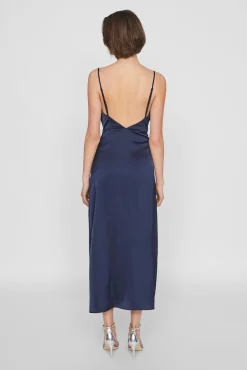 Vestido midi satinado