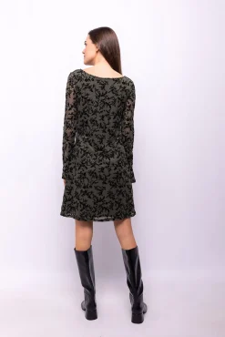 Vestido tejido flocado